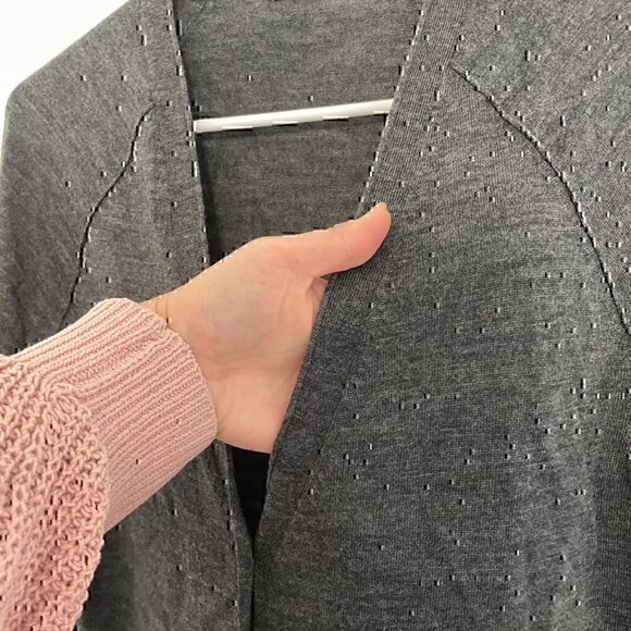 J.MCLAUGHLIN J MCLAUGHLIN Gray V-Neck 3/4 Sleeve MERINO WOOL Cardigan Sweater M - Picture 5 of 11